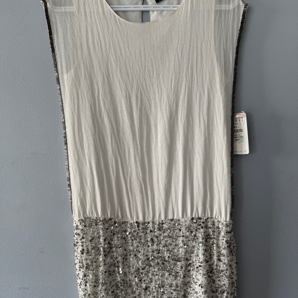 ZARA white sequin dress
